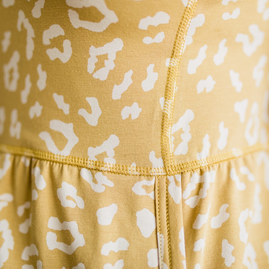 Make a wish long dress sj - small trace iris yellow