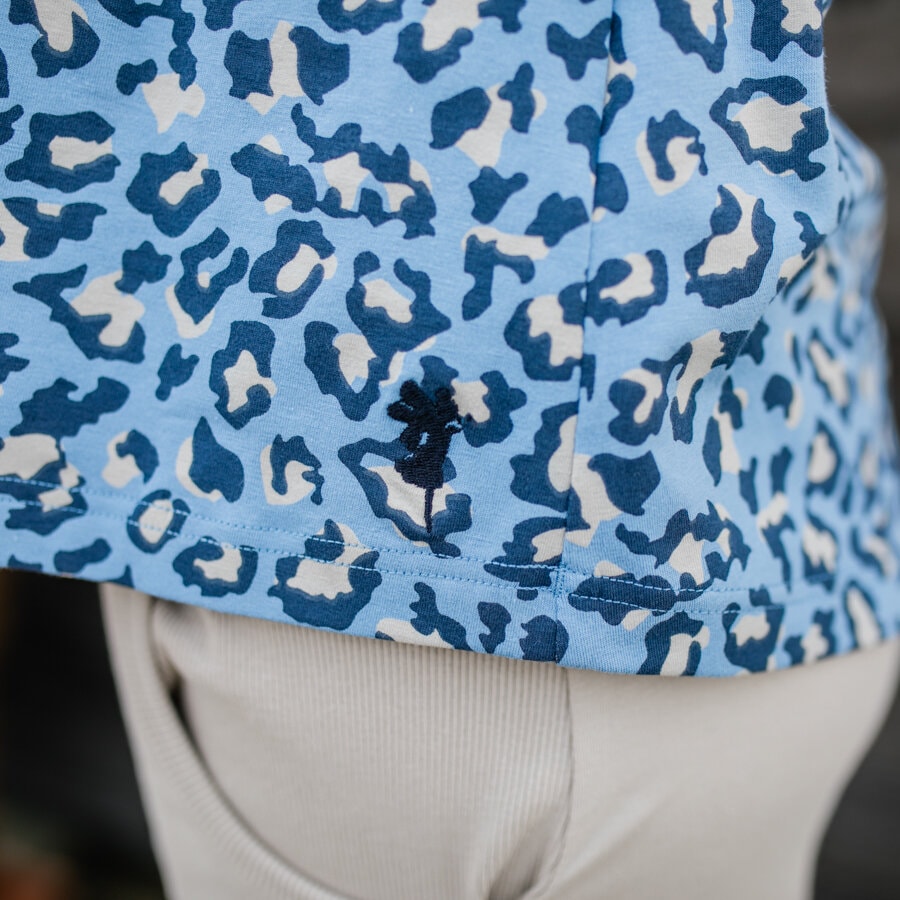 Make a wish blouse short puff sleeve - kiba light denim