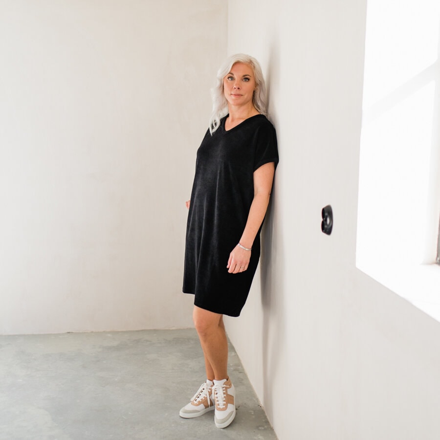 Look terry dress - black