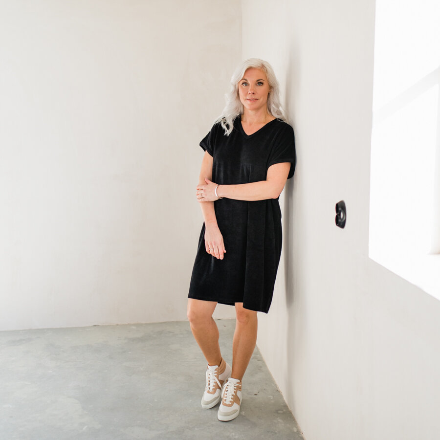 Look terry dress - black