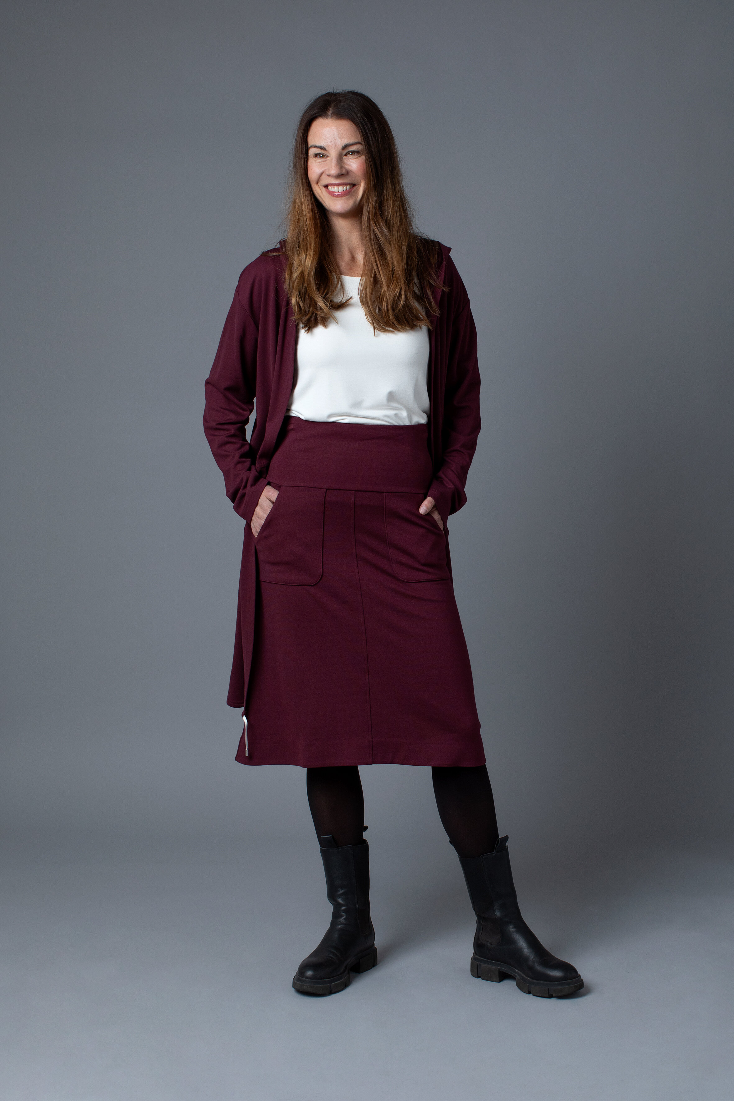Silhuette skirt - fig red