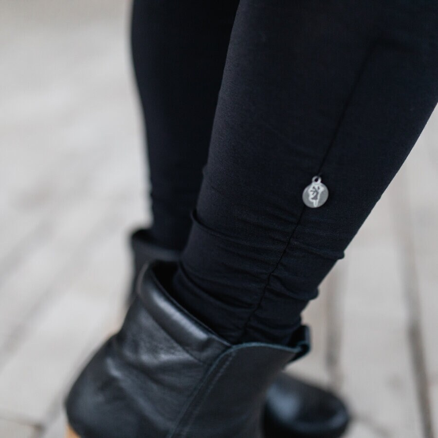 Wrinkled leggings - black