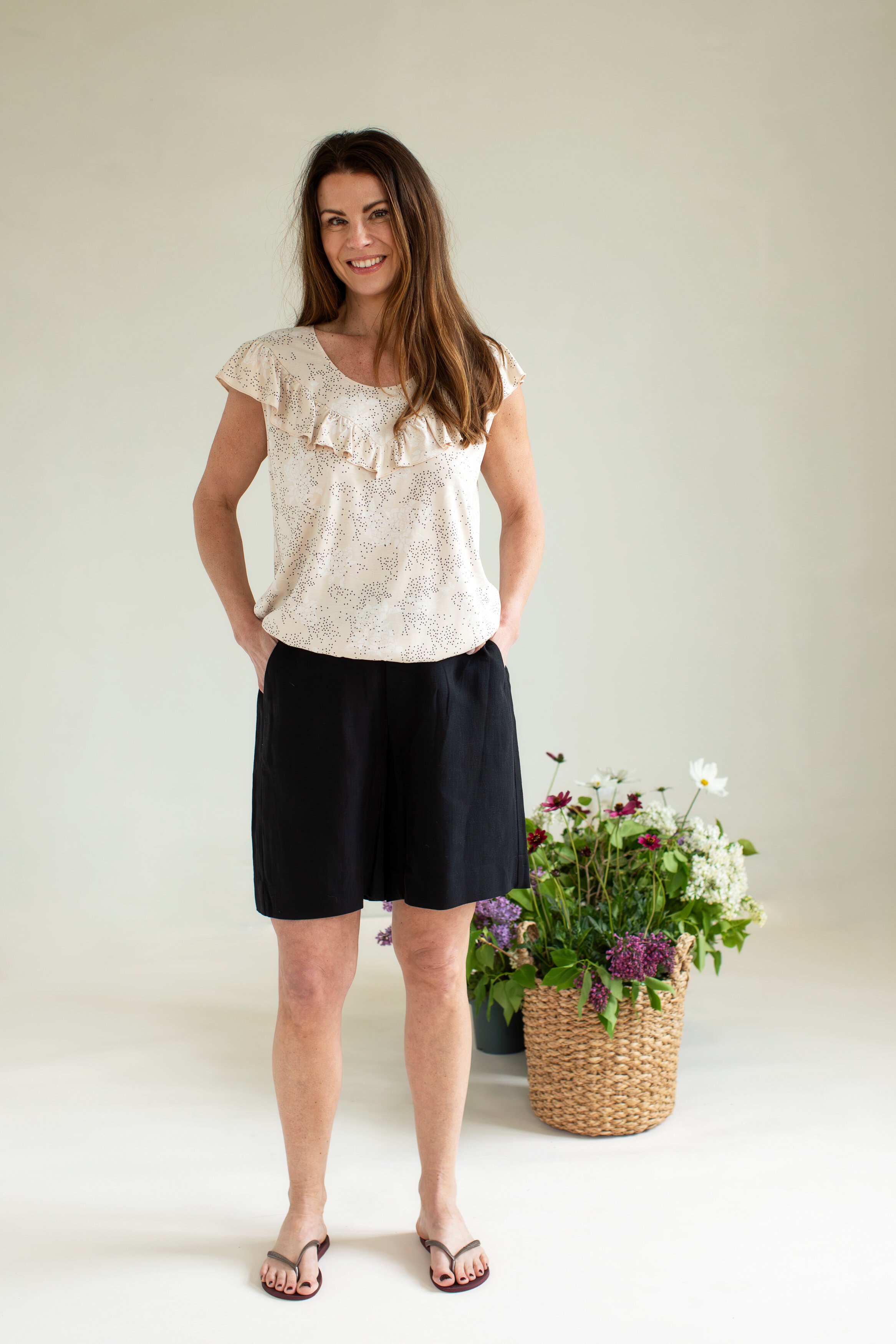 Sunrise blouse - french garden soft sand