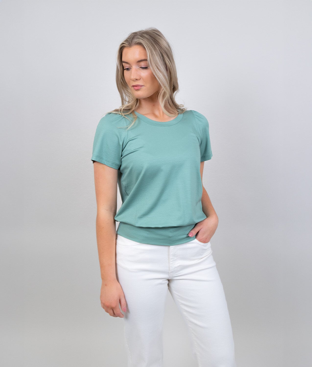 Ellen top - teal green