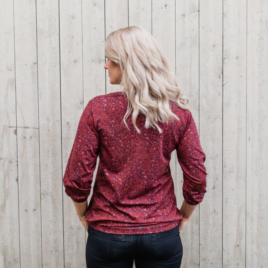 Gemma blouse - leo lace henna