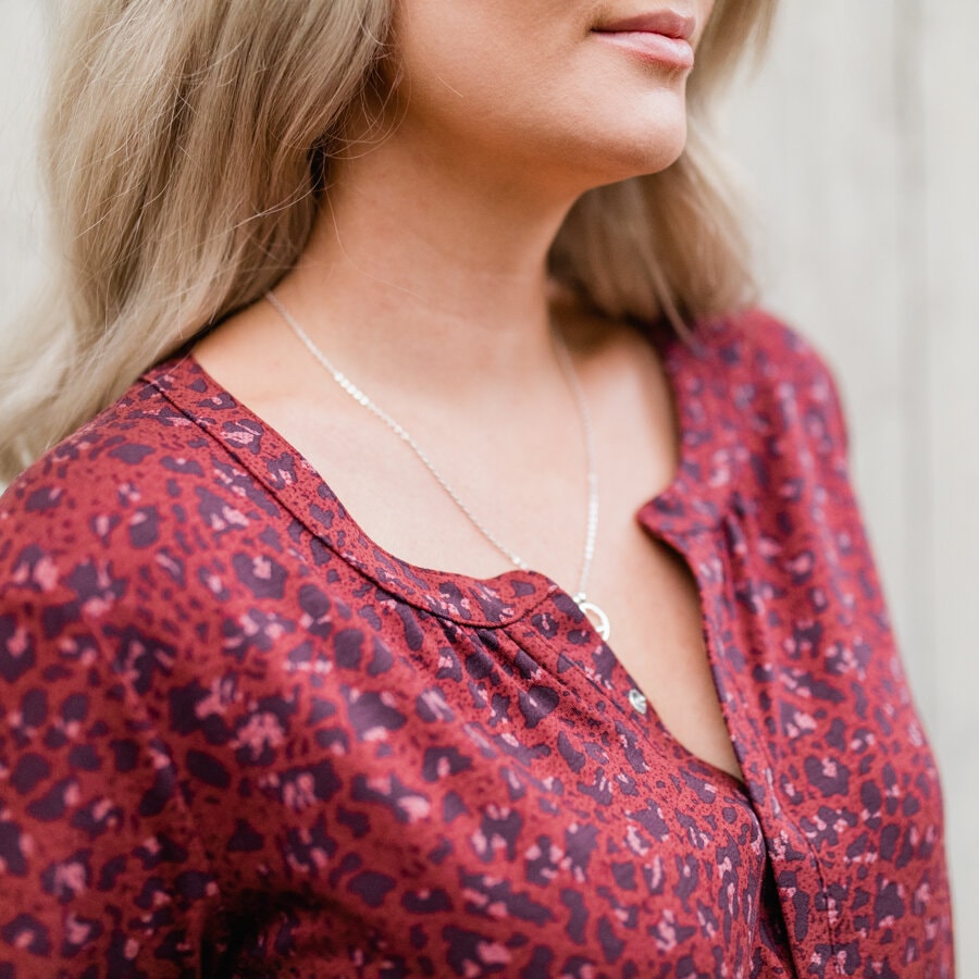 Gemma blouse - leo lace henna