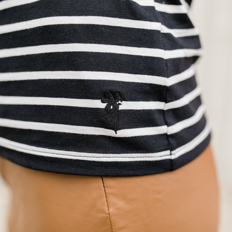 Common top - stripes black ivory white