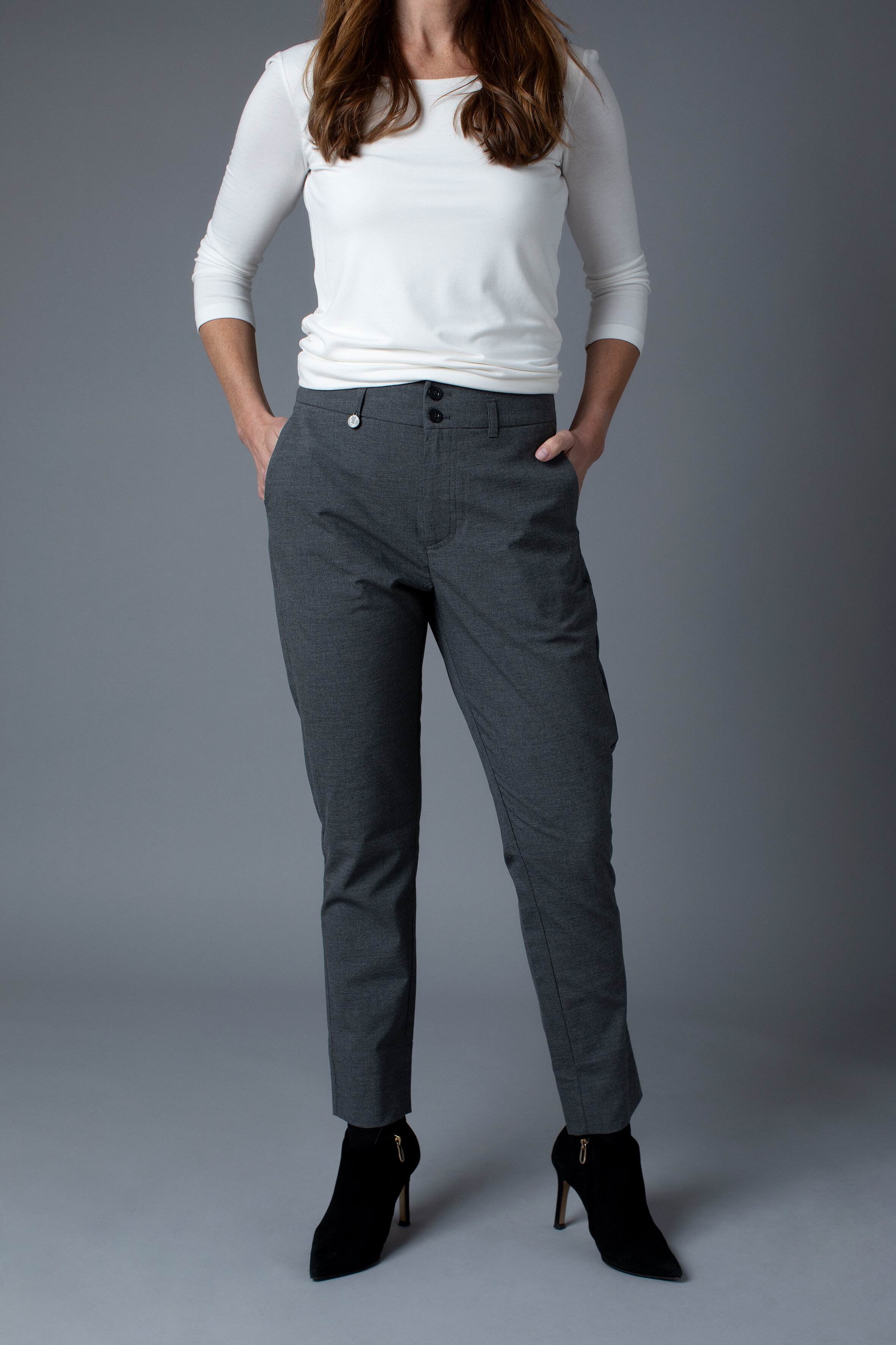 Geezer pants - mid grey melange