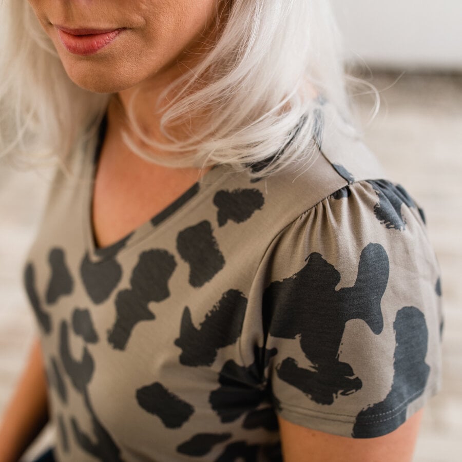 Madison v-neck top - big duma mid beige