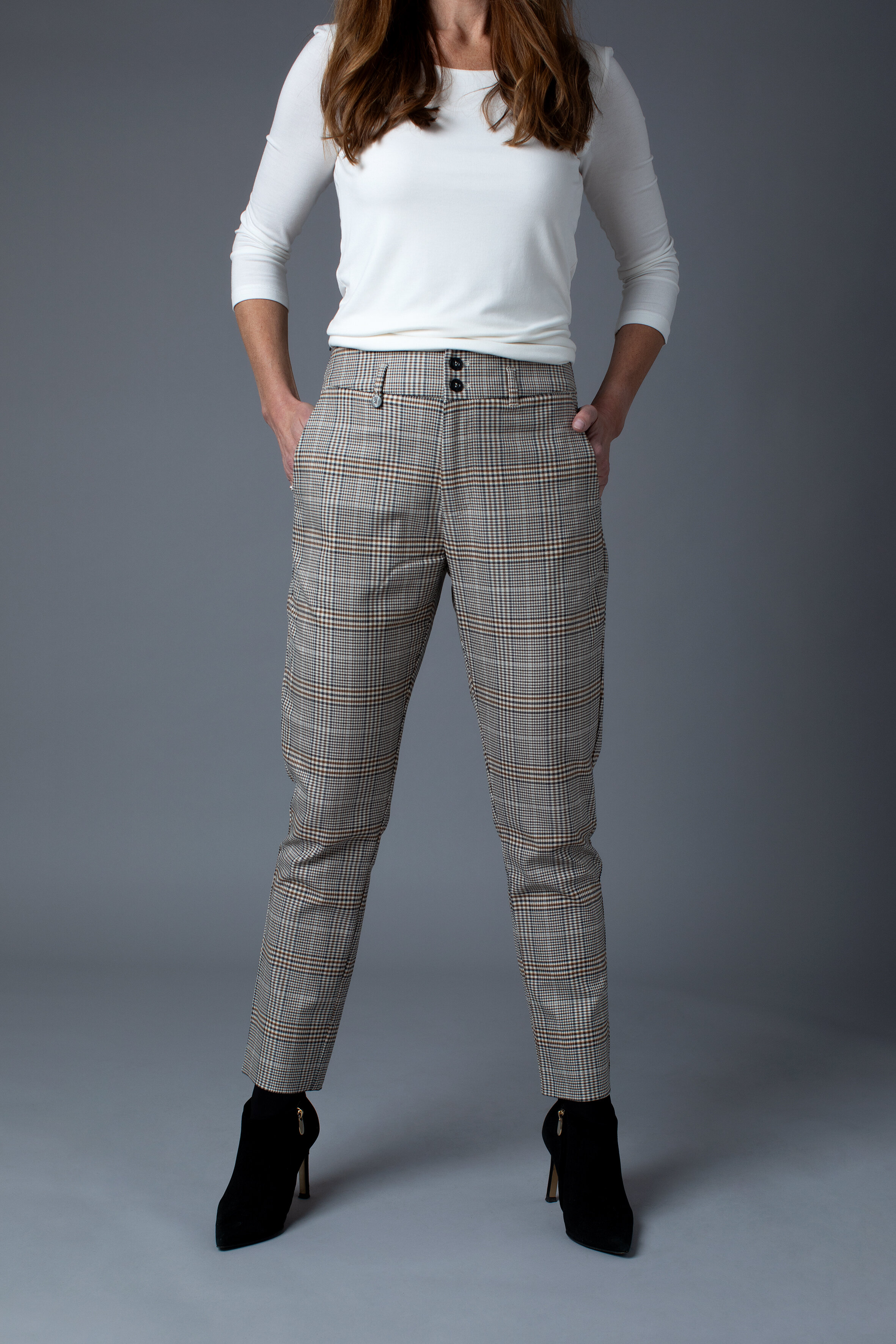 Geezer pants - checked grey