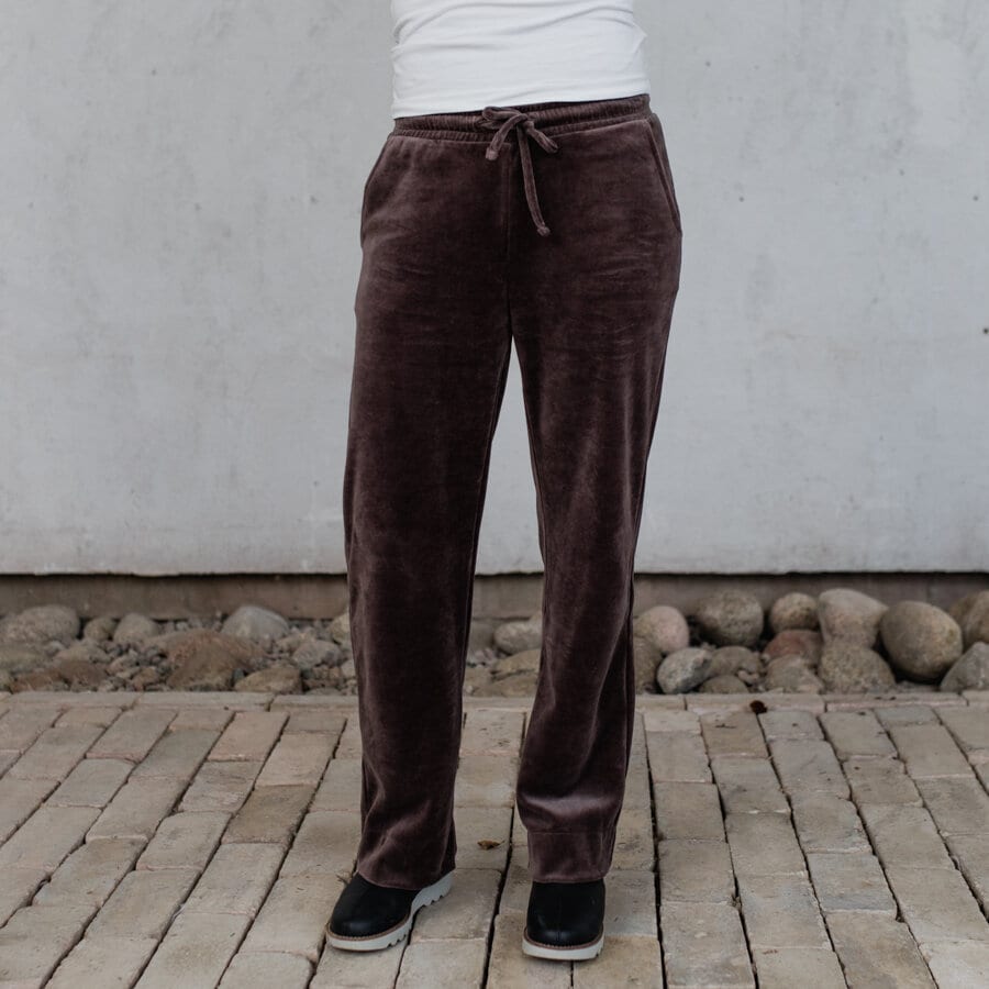 Echoe velour pants - falcon brown