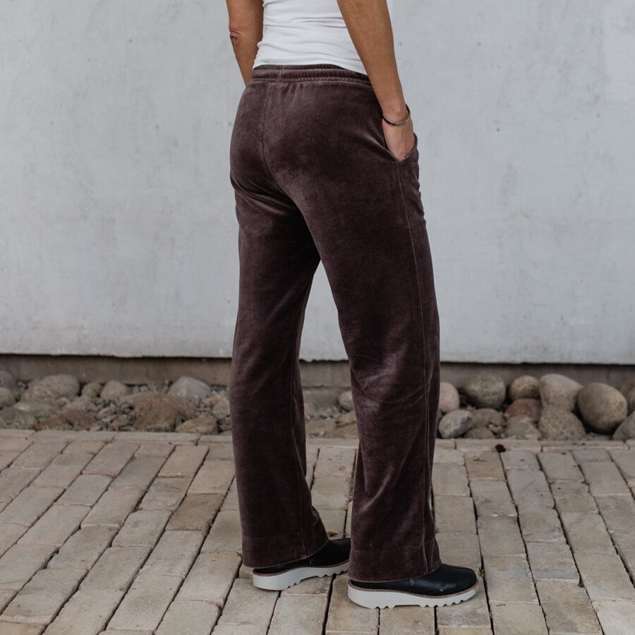 Echoe velour pants - falcon brown