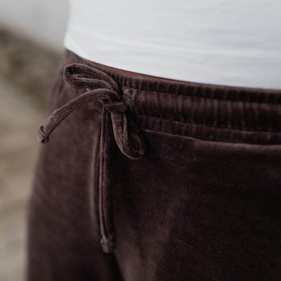 Echoe velour pants - falcon brown