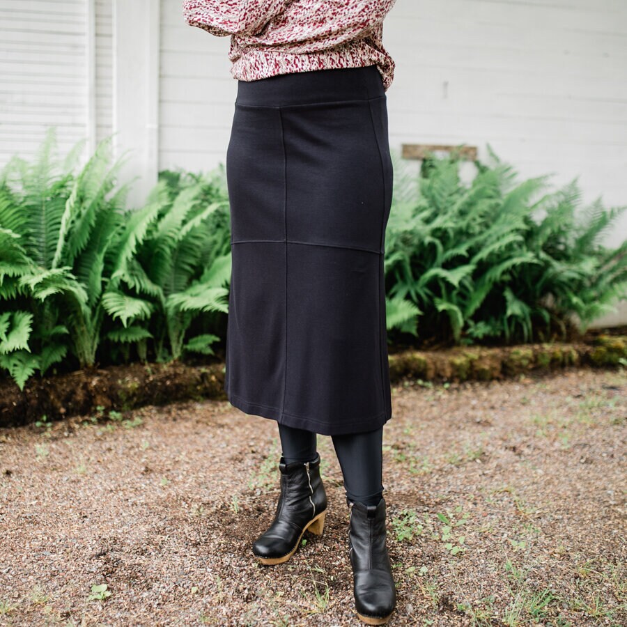 Point skirt jersey - black
