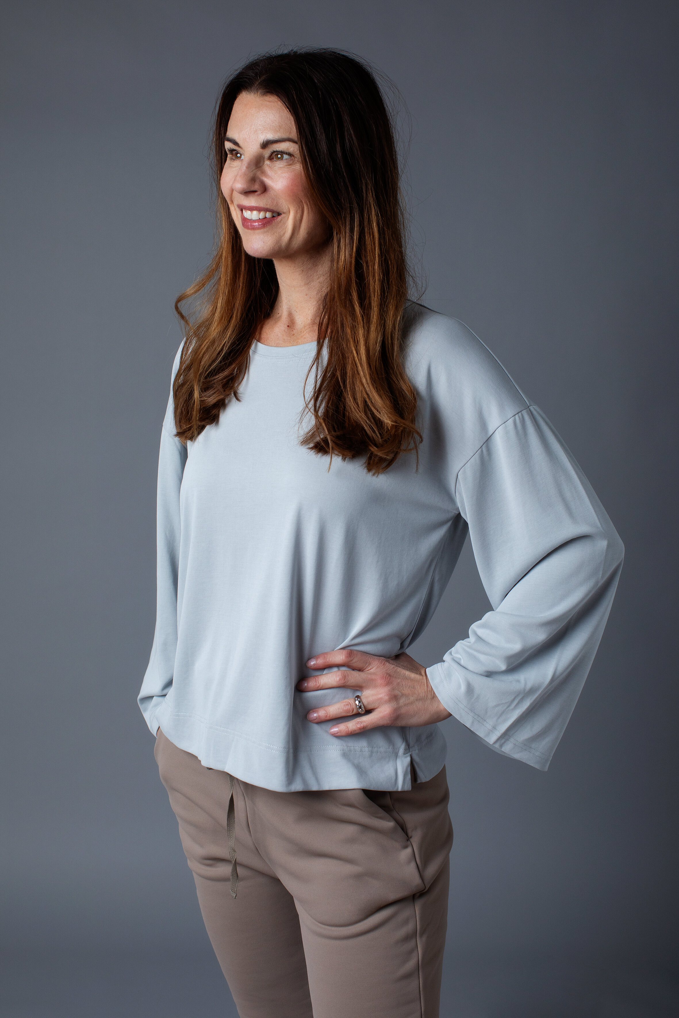 Shallow blouse - grey steel