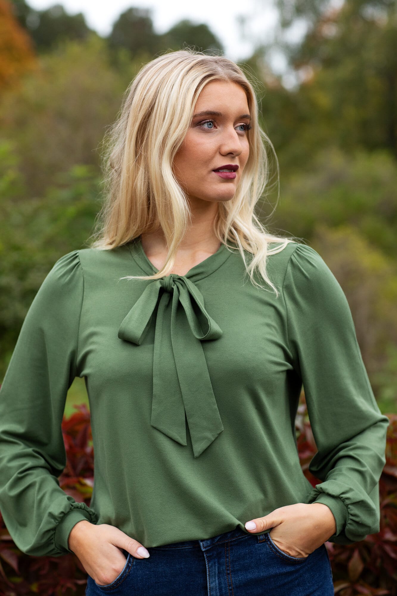 Kinsley blouse - olive green