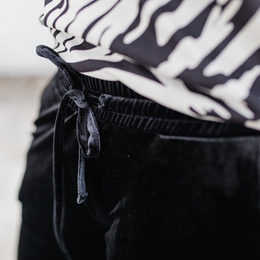 Rythm pants glam velour - black