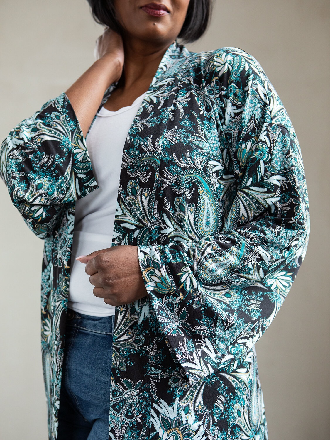 Miriam caftan - krabi black/petrol