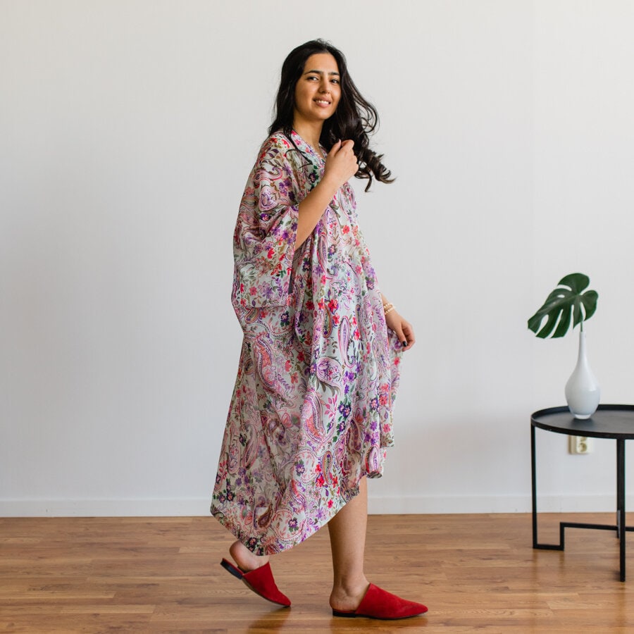 Enna caftan - paisley pink