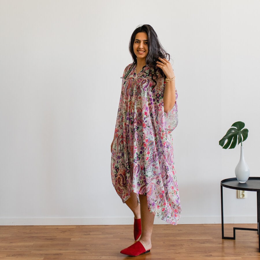 Enna caftan - paisley pink