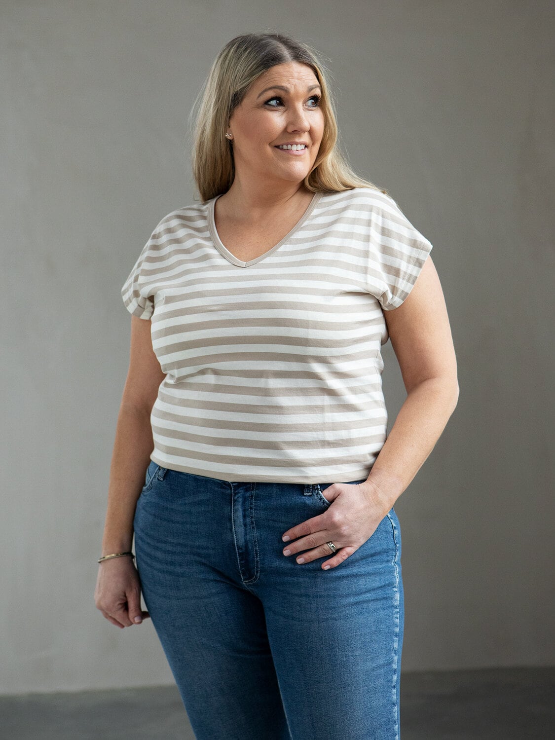 Lovisa top - striped beige