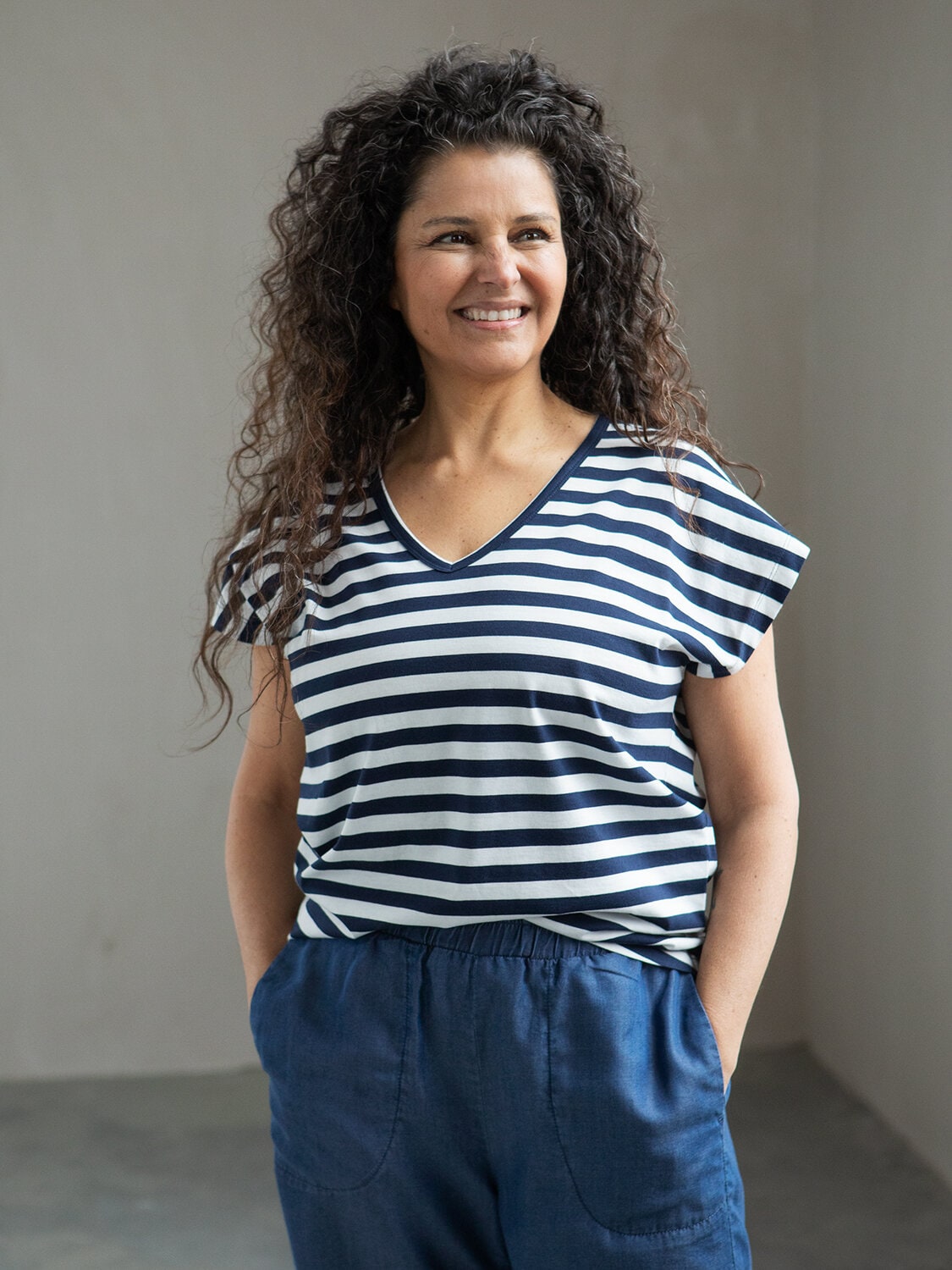 Lovisa top - striped indigo