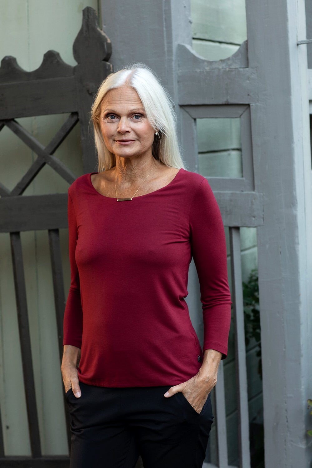 Elena top - dahlia red