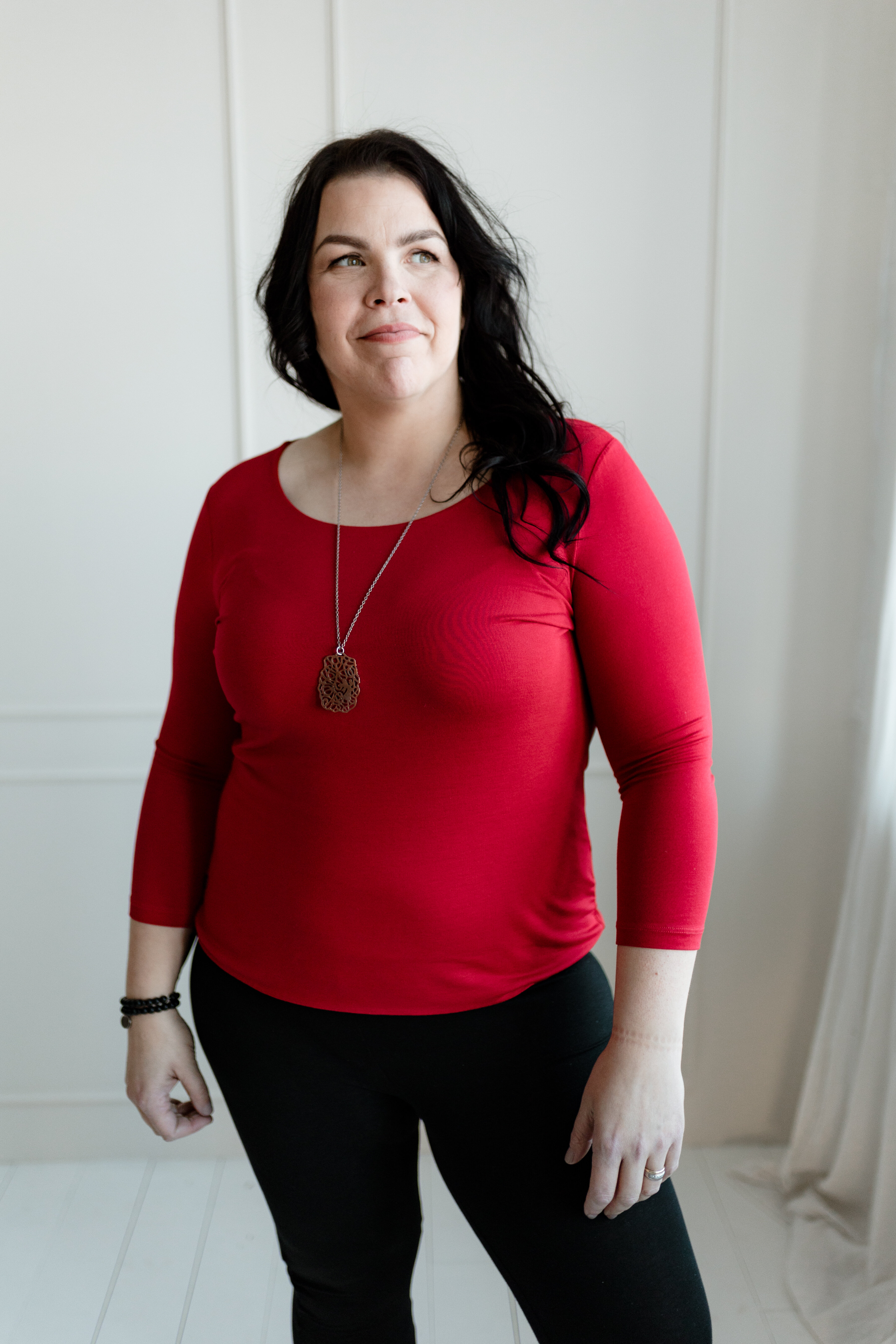 Elena top - sharp red