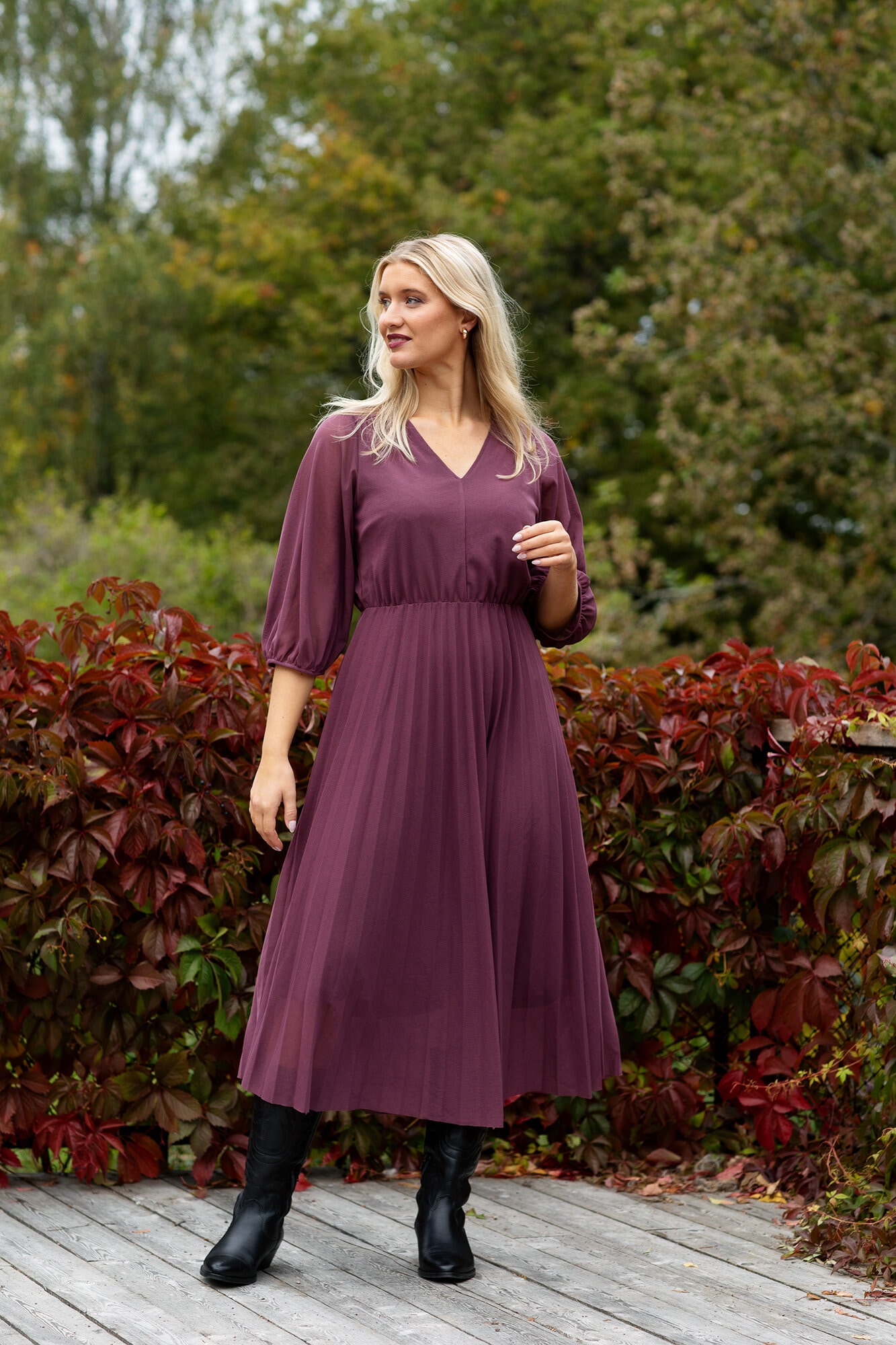 Ava dress - dark aubergine