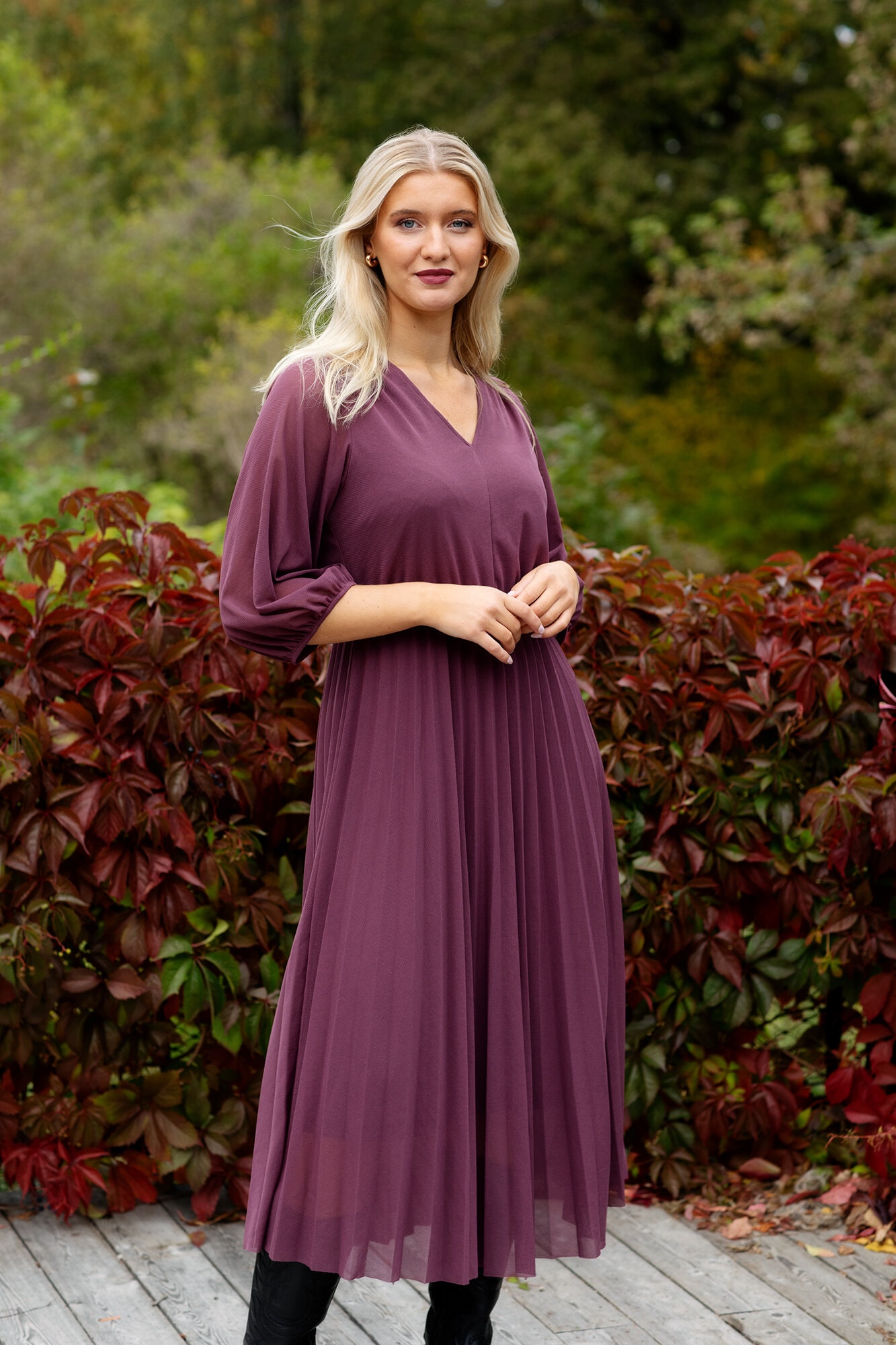 Ava dress - dark aubergine