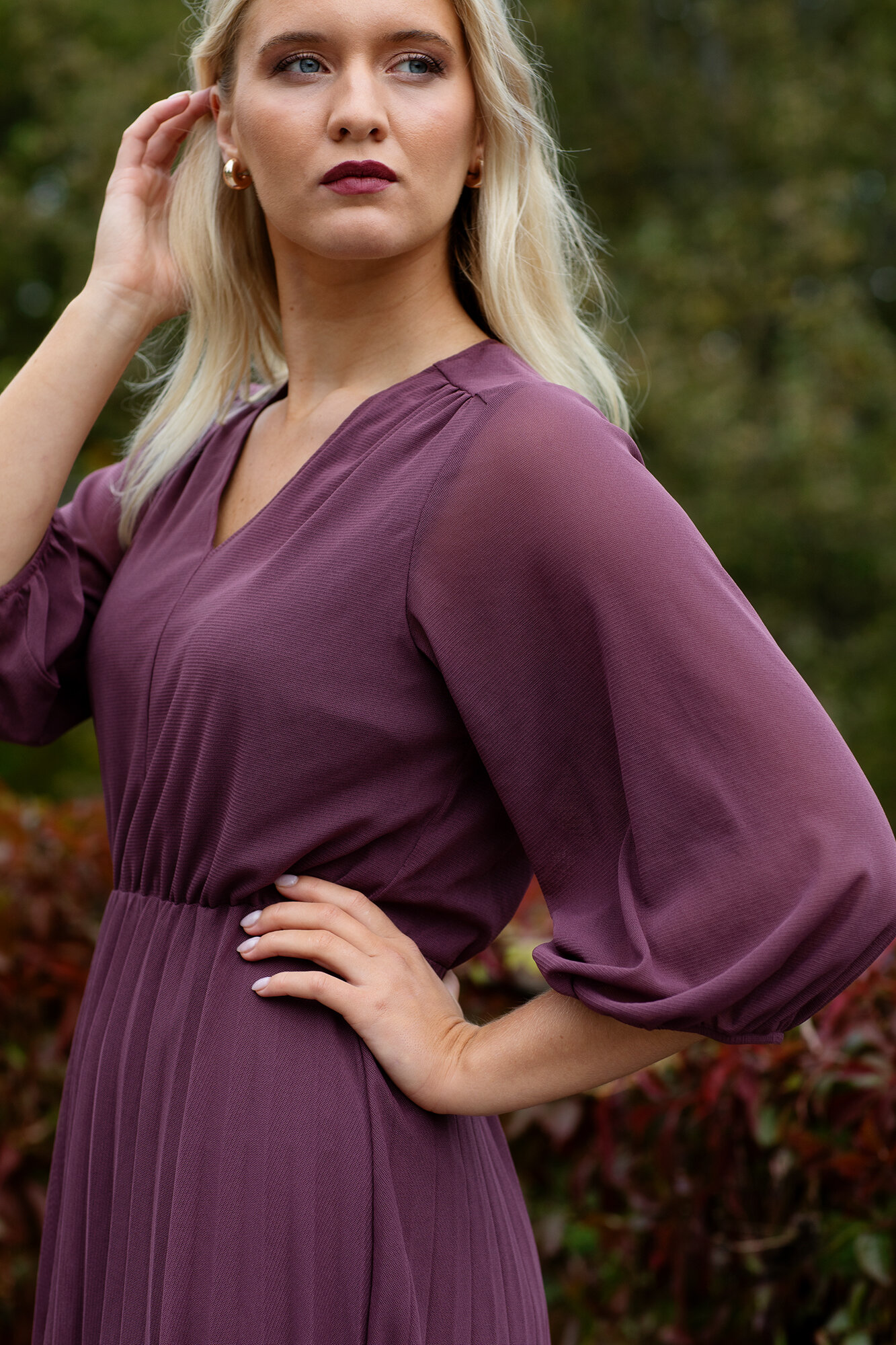 Ava dress - dark aubergine