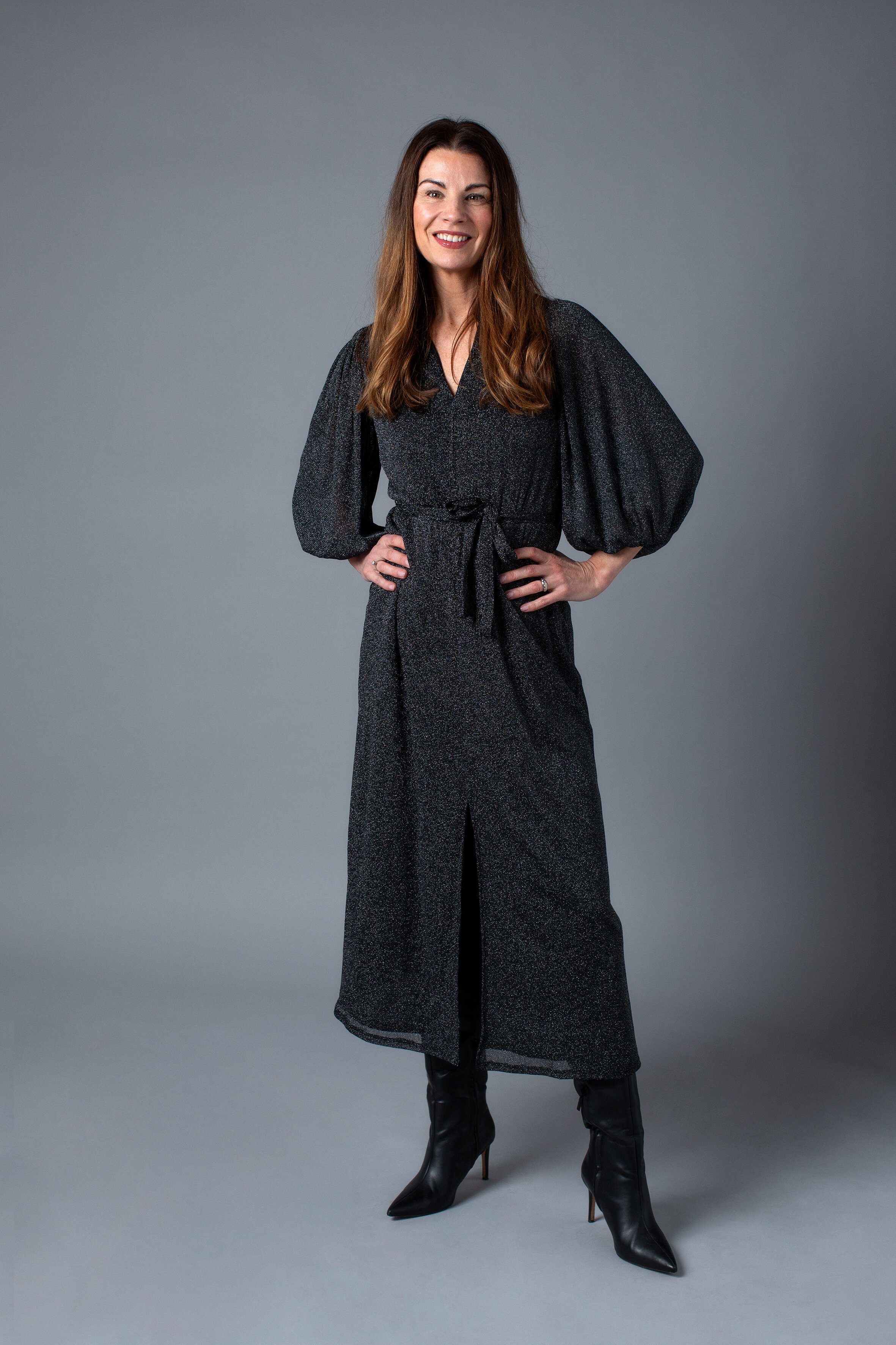 Natalie dress - shimmer black