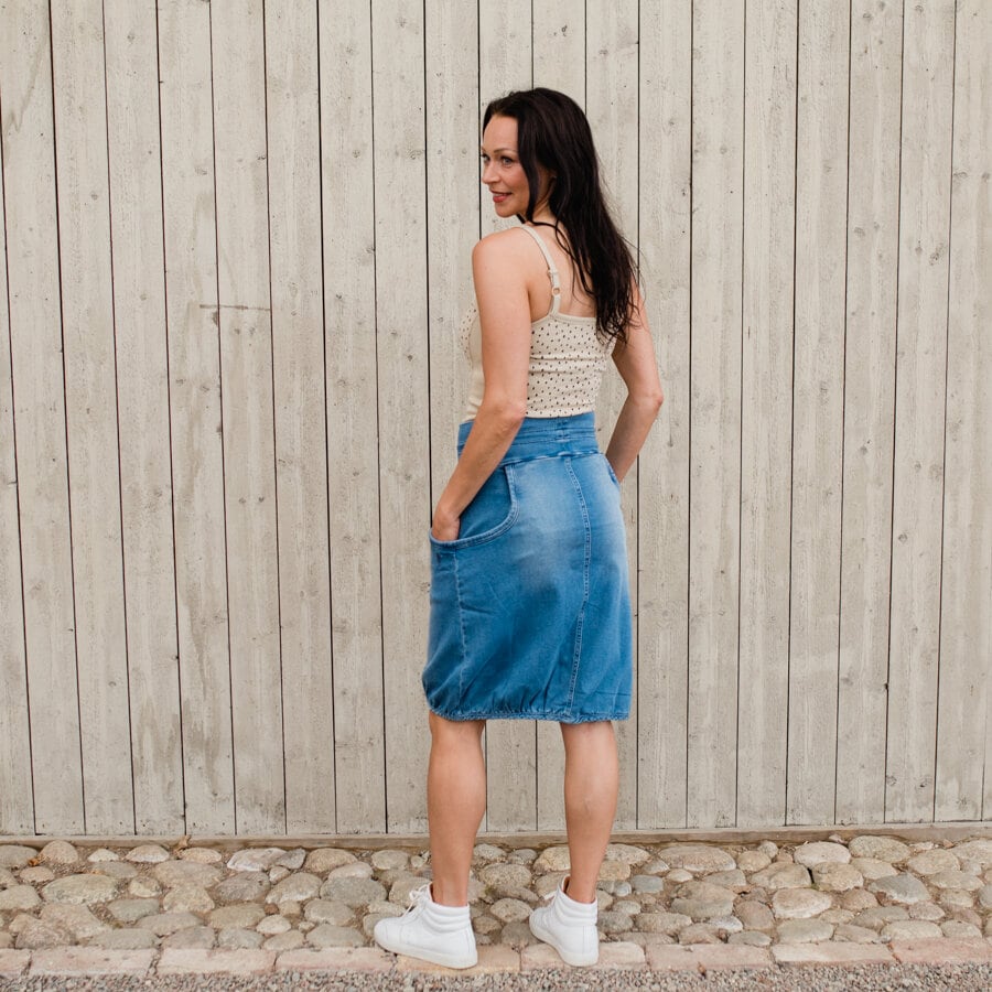 Make a wish jeans skirt - mid blue