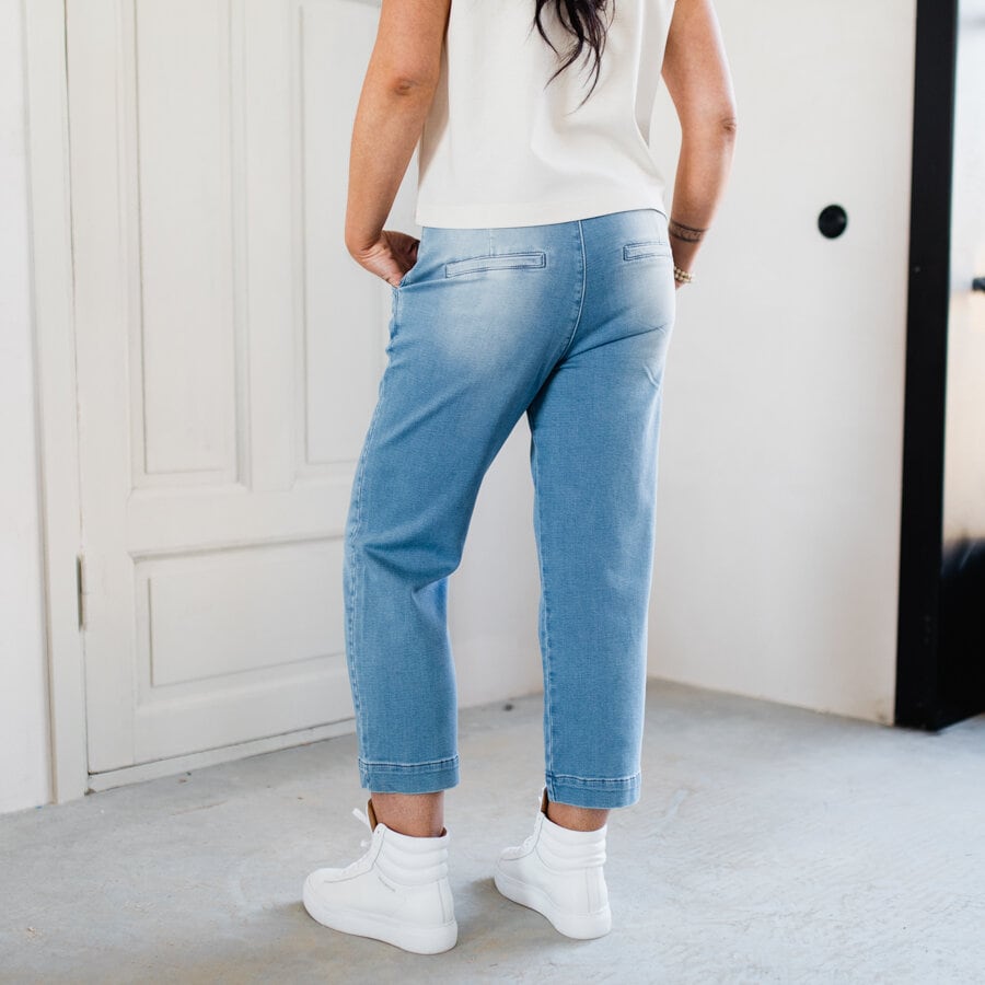 Apart short jeans pants - mid blue