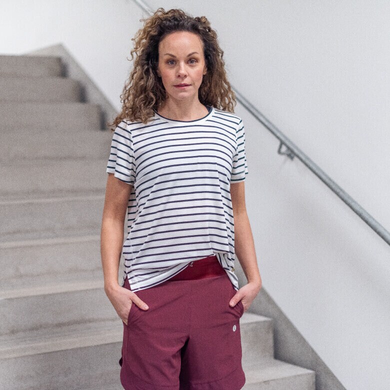 Marie top - stripes offwhite/black