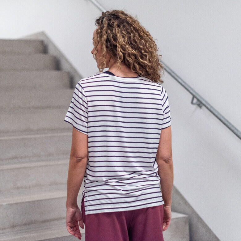 Marie top - stripes offwhite/black