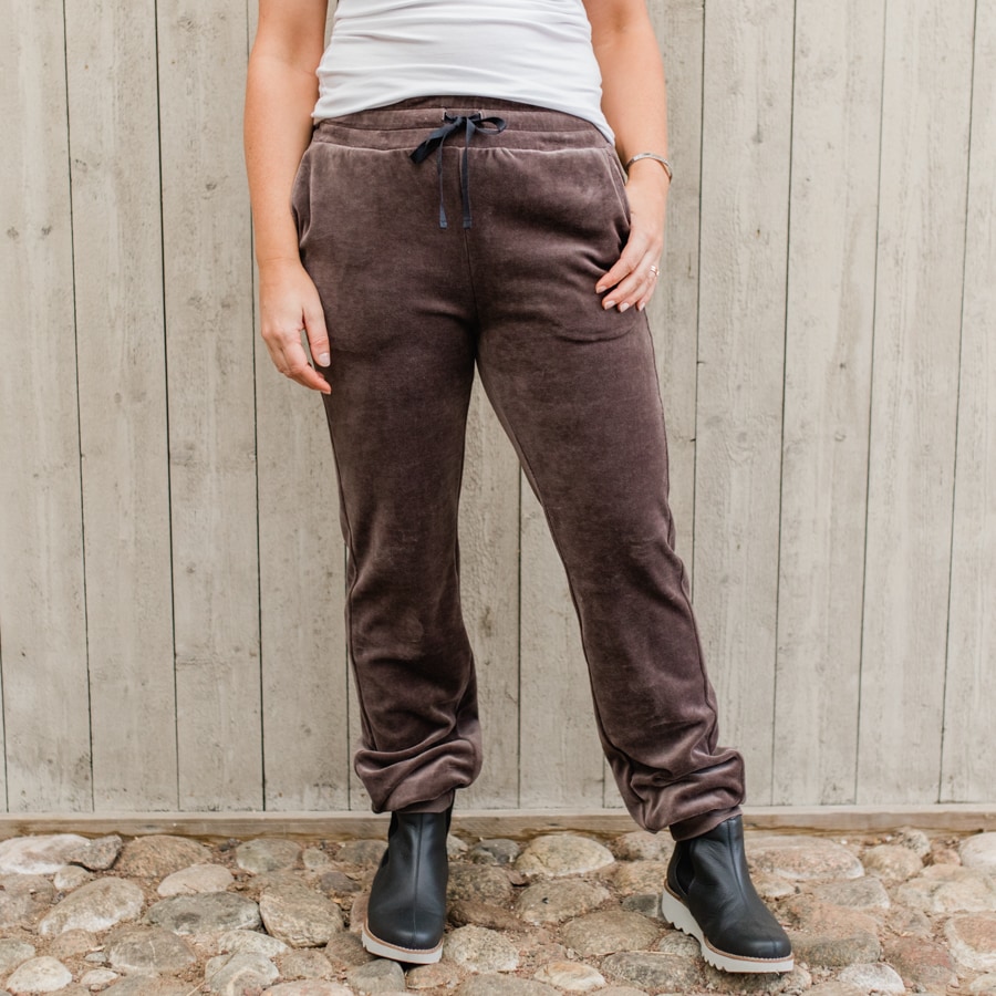 Rejoice velour pants - falcon brown