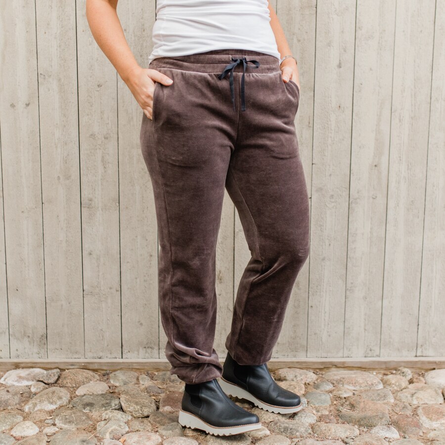 Rejoice velour pants - falcon brown