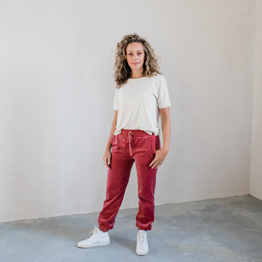 Rejoice velour pants - camelia pink