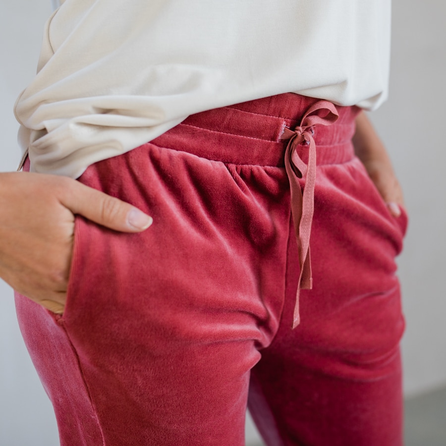 Rejoice velour pants - camelia pink