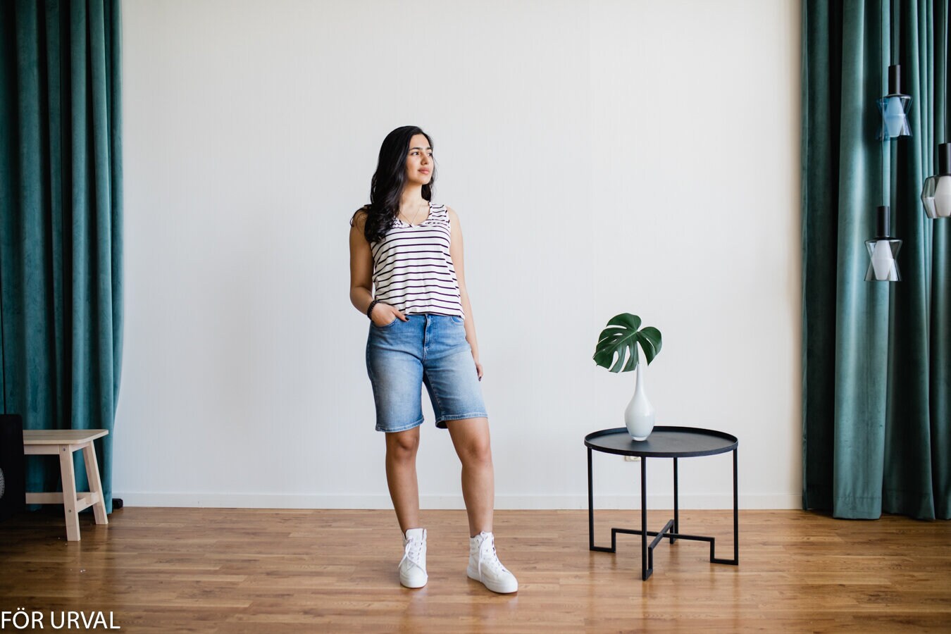 Rich sl top - striped soft white