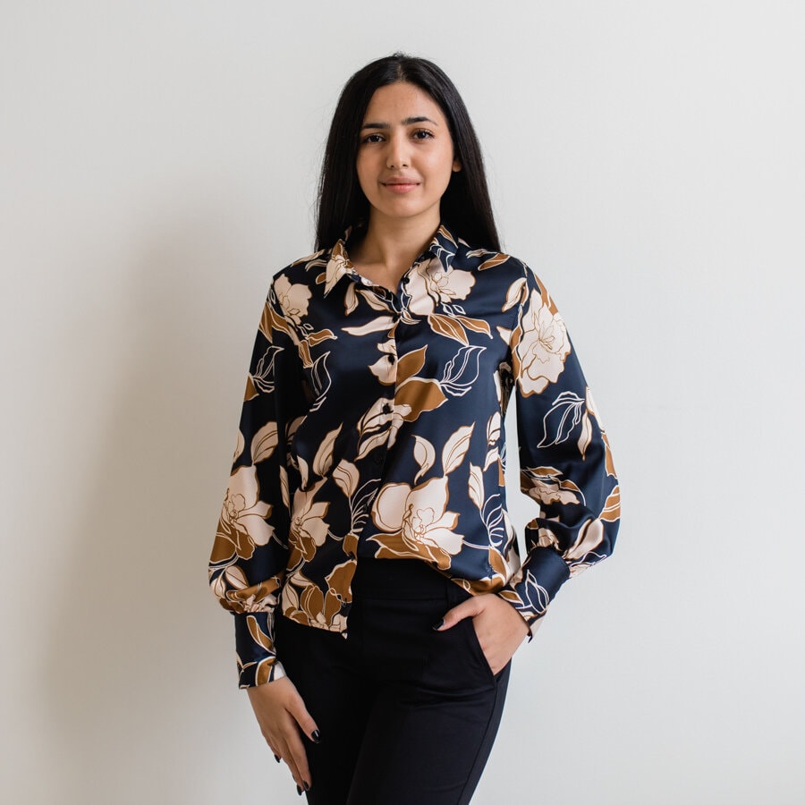 Emma blouse - garden night blue