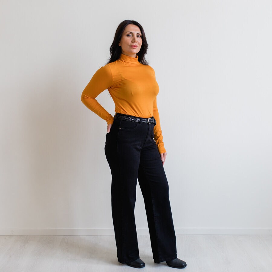 Hey Jude top - warm orange