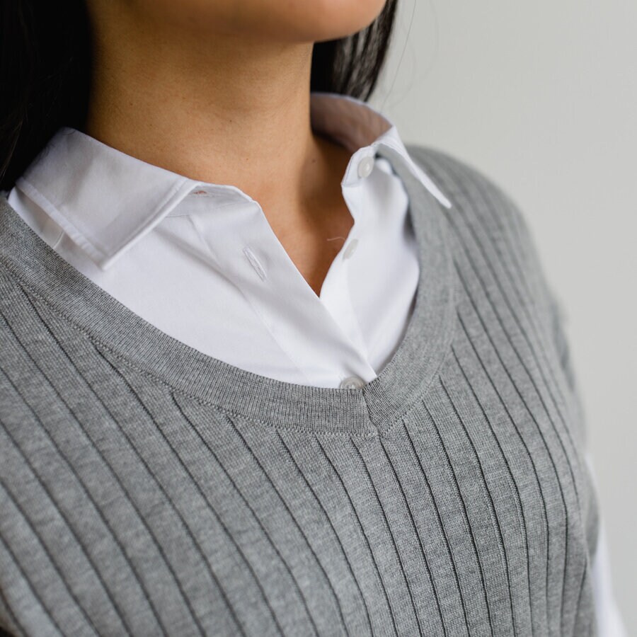 Tube knitted top - grey melange