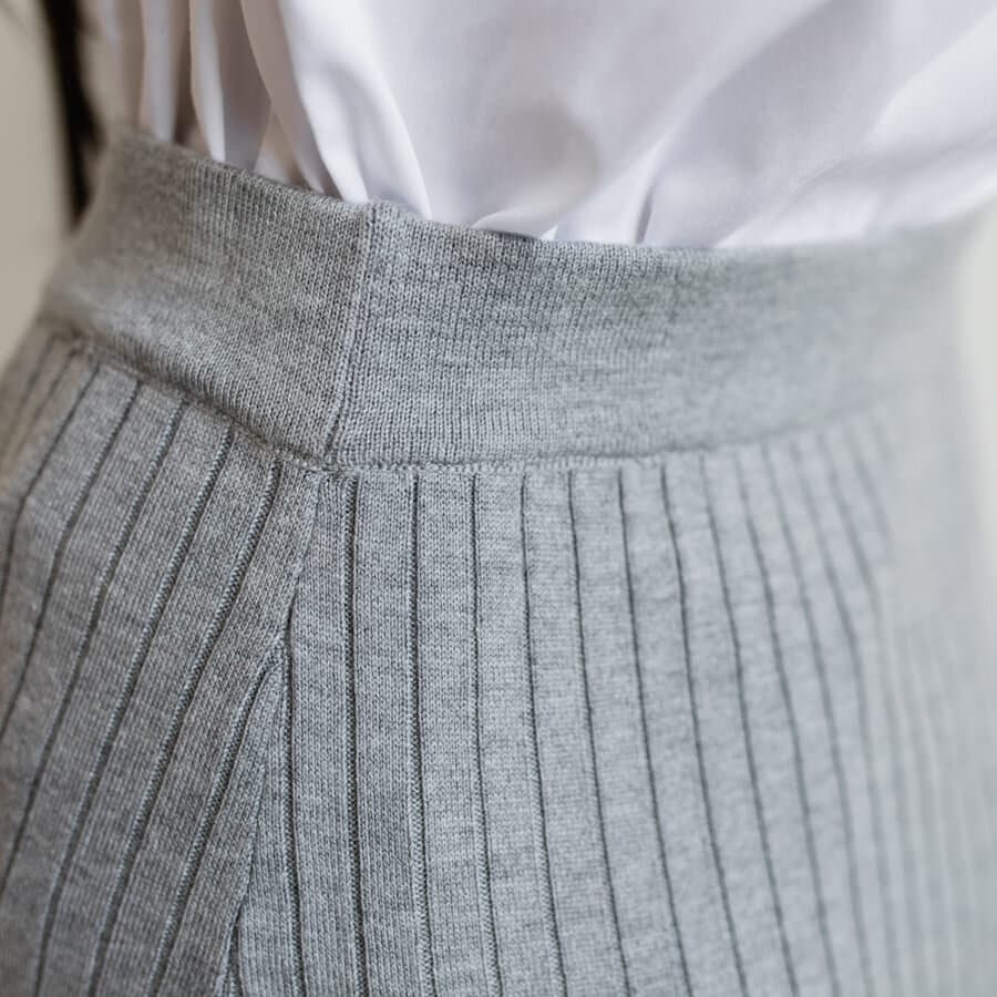 Tube knitted skirt - grey melange