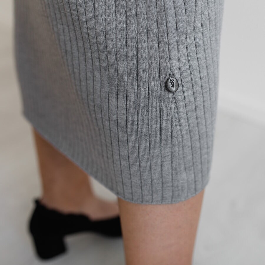 Tube knitted skirt - grey melange