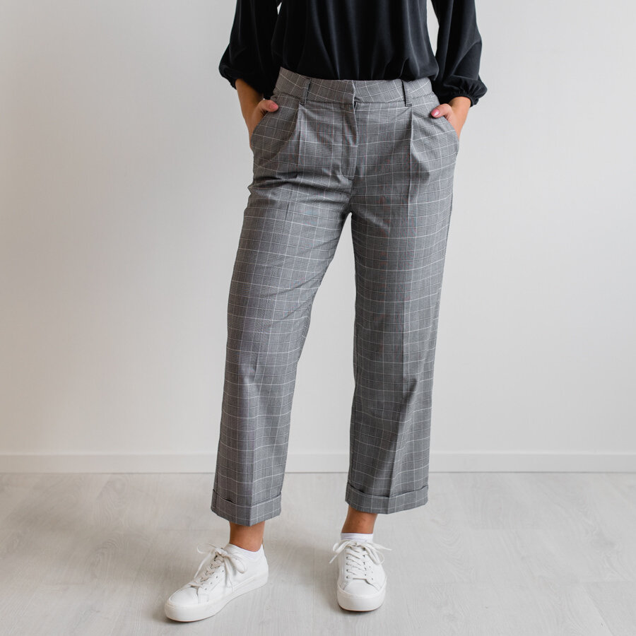 Milano pants - checked black/white