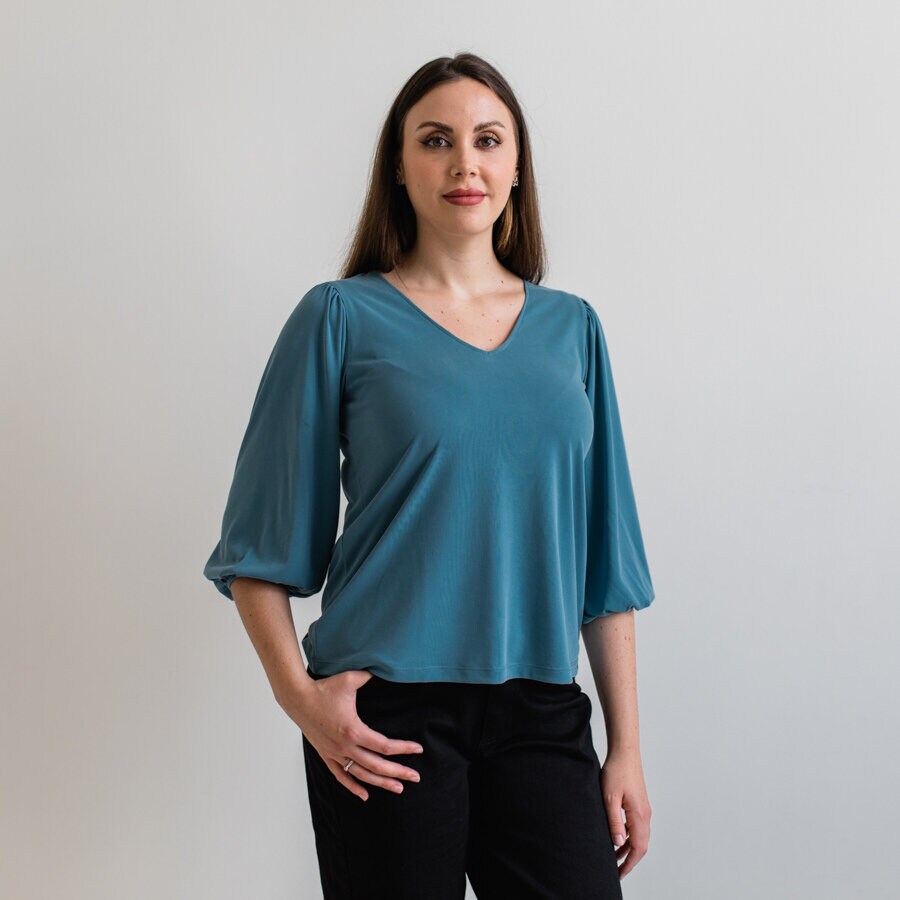 Line blouse - surf petrol