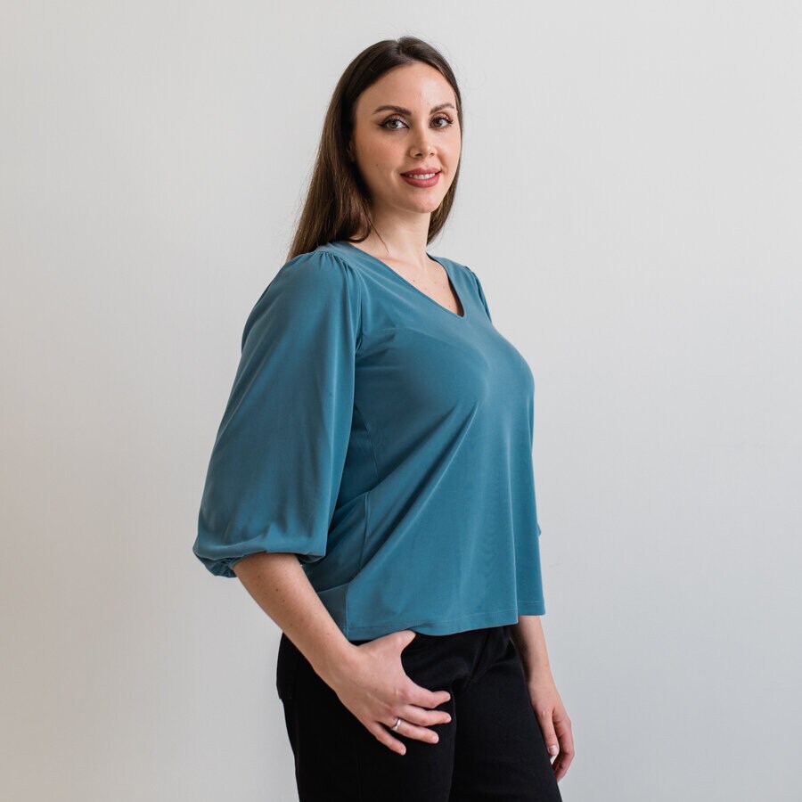 Line blouse - surf petrol
