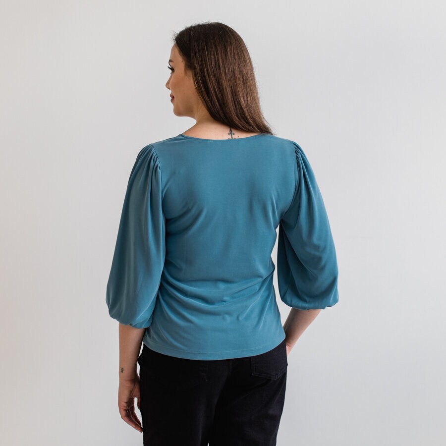 Line blouse - surf petrol